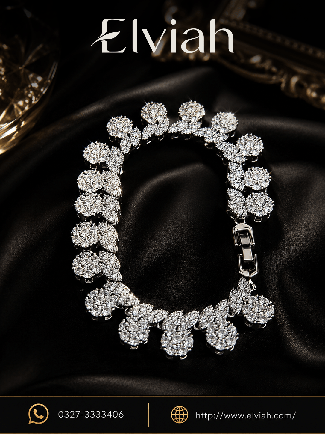 Silver Floral Statement Bracelet | Floral Radiance by Elviah