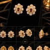 Amber Blossom Crystal Stud Earrings (5)