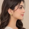 Amber Blossom Gold Stud Earrings (5)