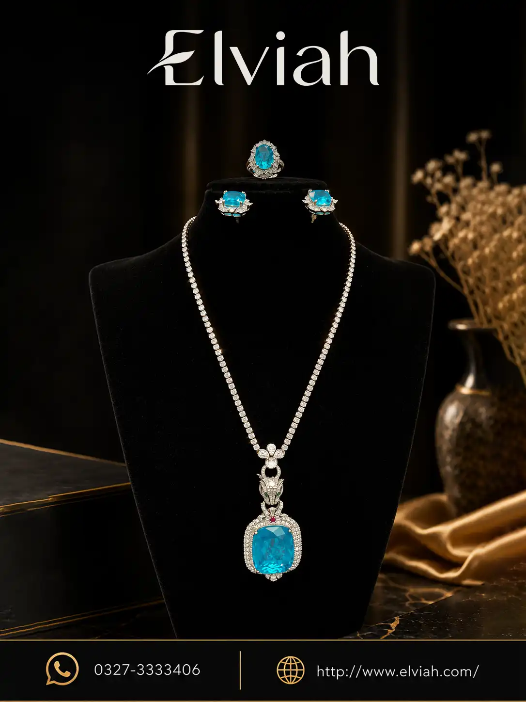 Azure Bloom Pendant Set (1)