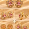 Blush Pink Floral Crystal Stud Earrings (2)