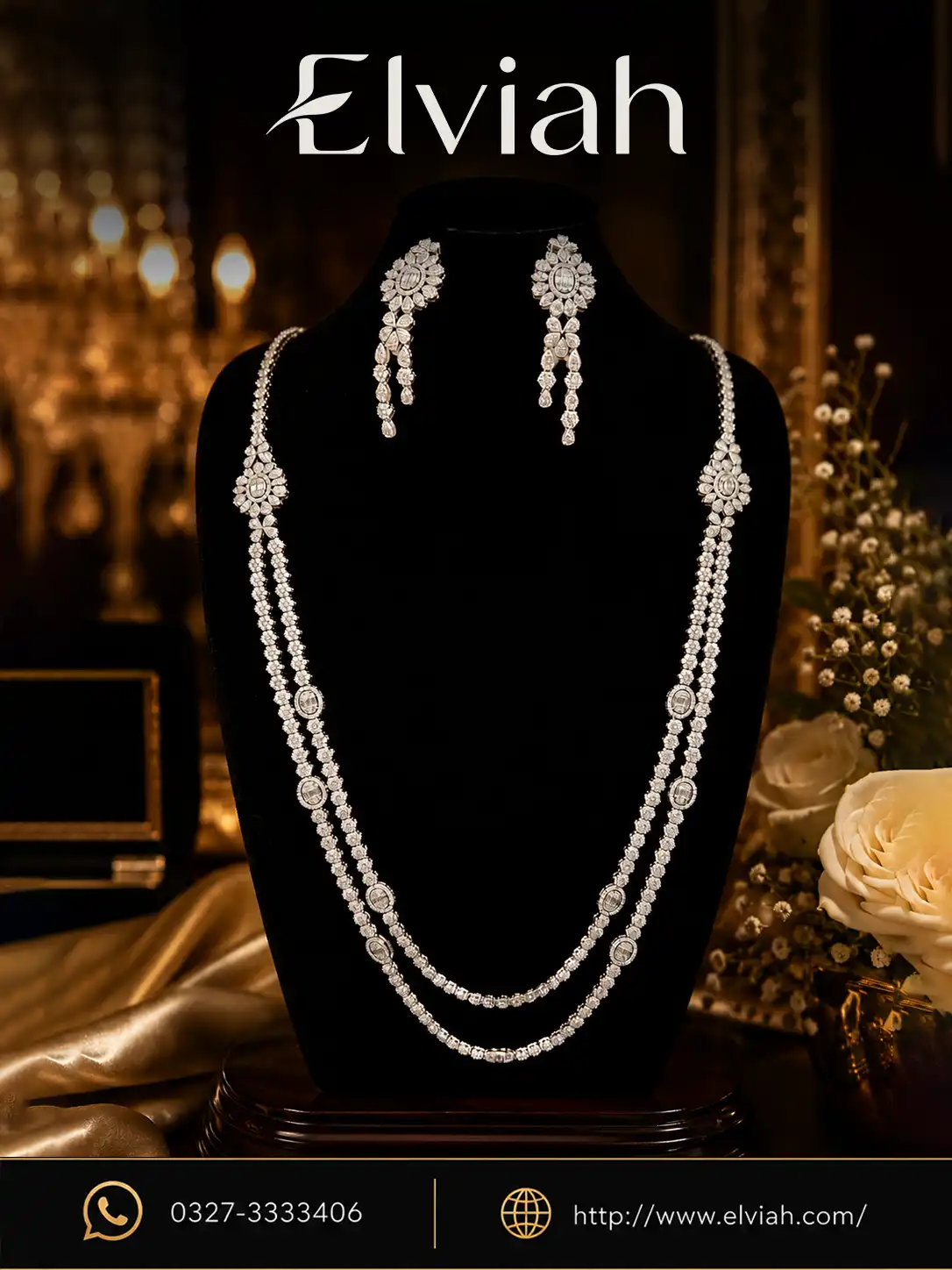 Celestine Cascade Necklace Set (1)