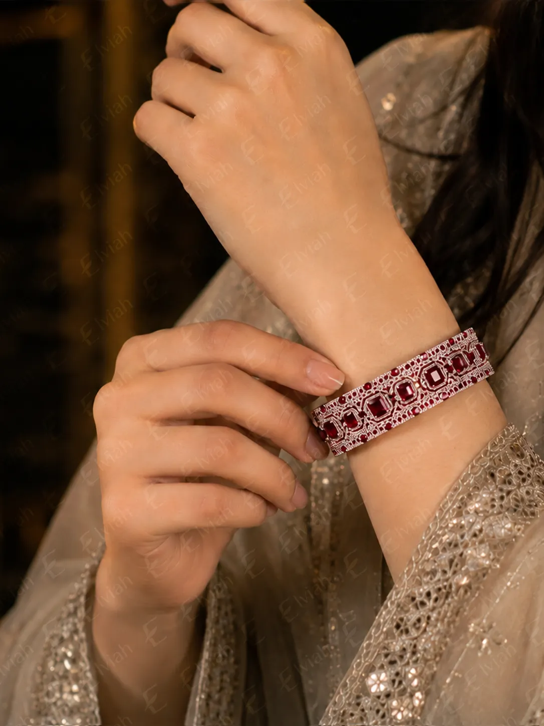 Crimson Regal Panel Bracelet (4)