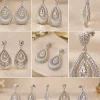 Crystal Teardrop Halo Earrings (2)