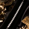Eclat Linear Tennis Bracelet (1) Slim Silver Crystal Tennis Bracelet