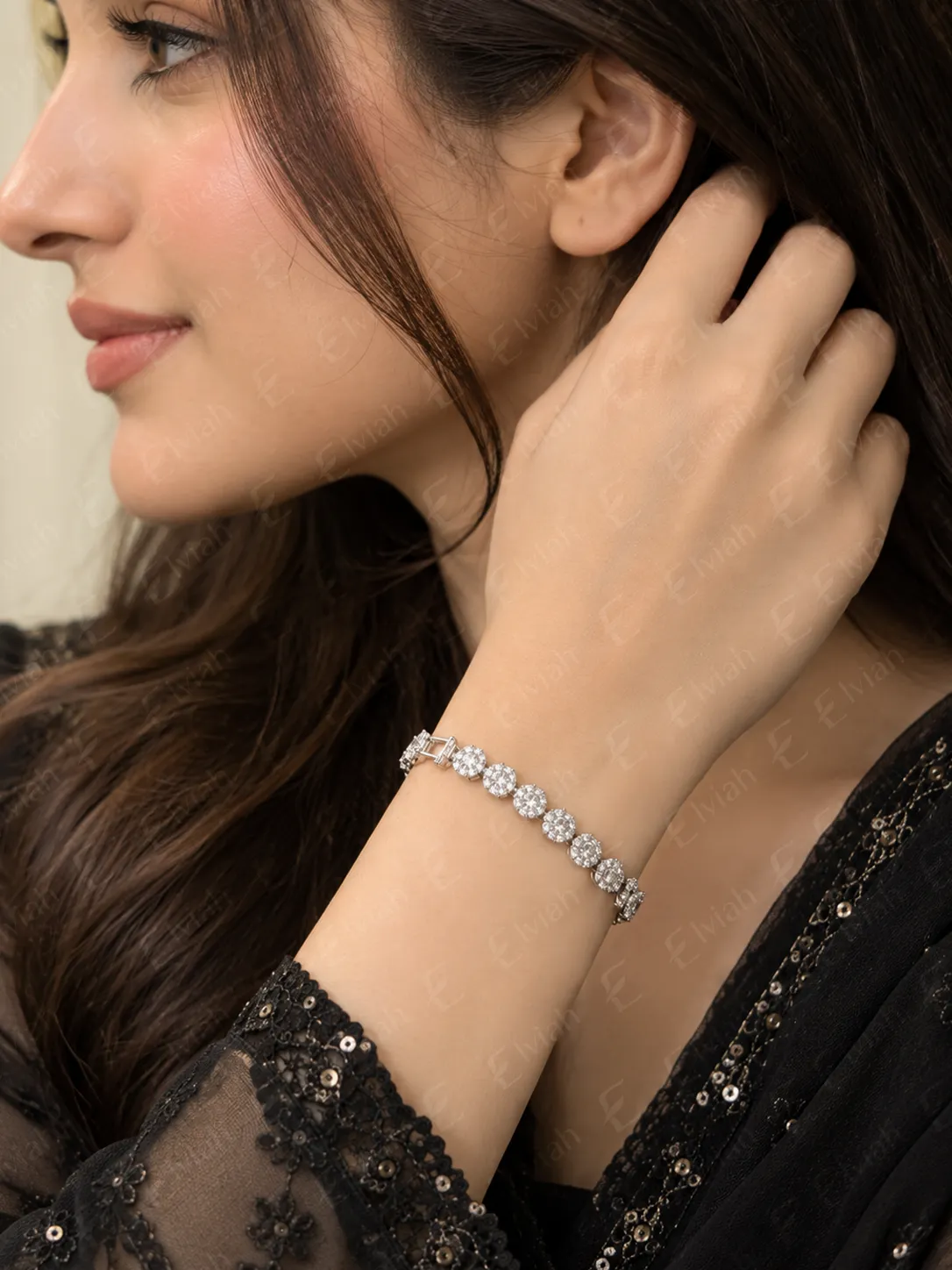 Eclat Linear Tennis Bracelet (4)