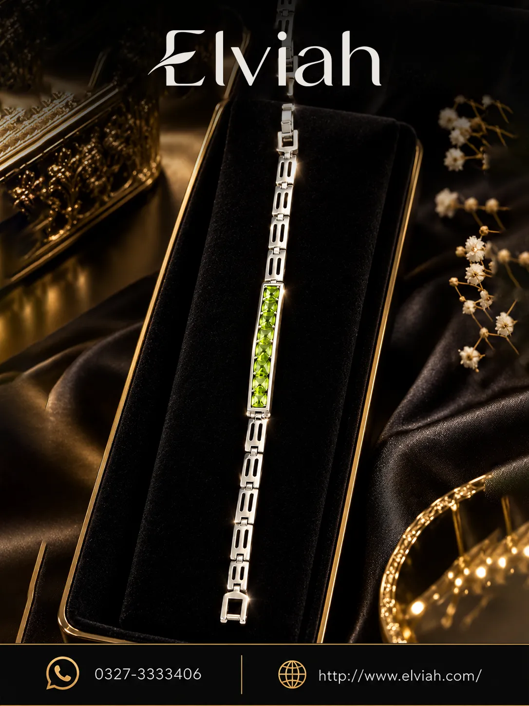 Emerald Bar Link Bracelet (1)