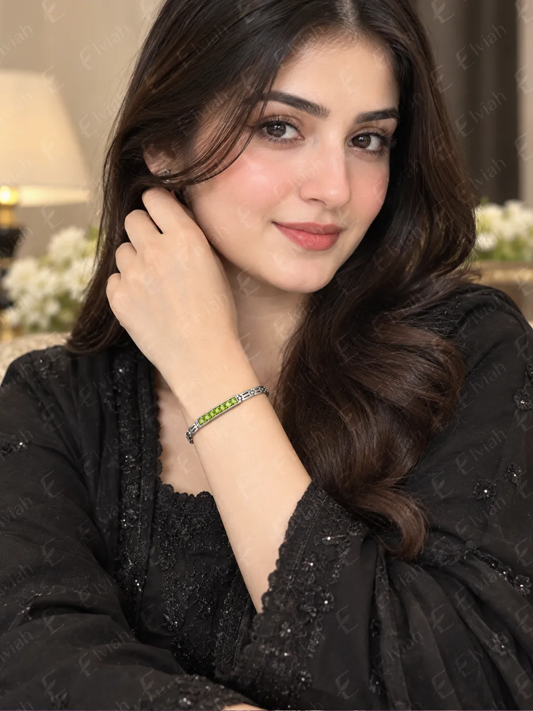Emerald Bar Link Bracelet (2)