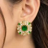 Emerald Blossom Crest Earrings (5)