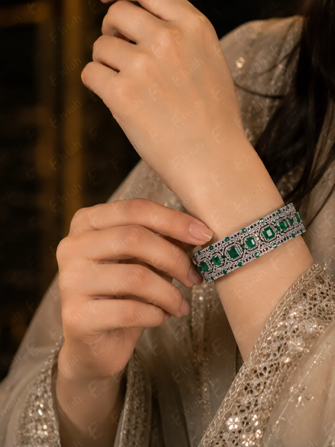 Emerald Imperial Panel Bracelet (4)