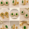 Emerald Royal Bloom Earrings (2)