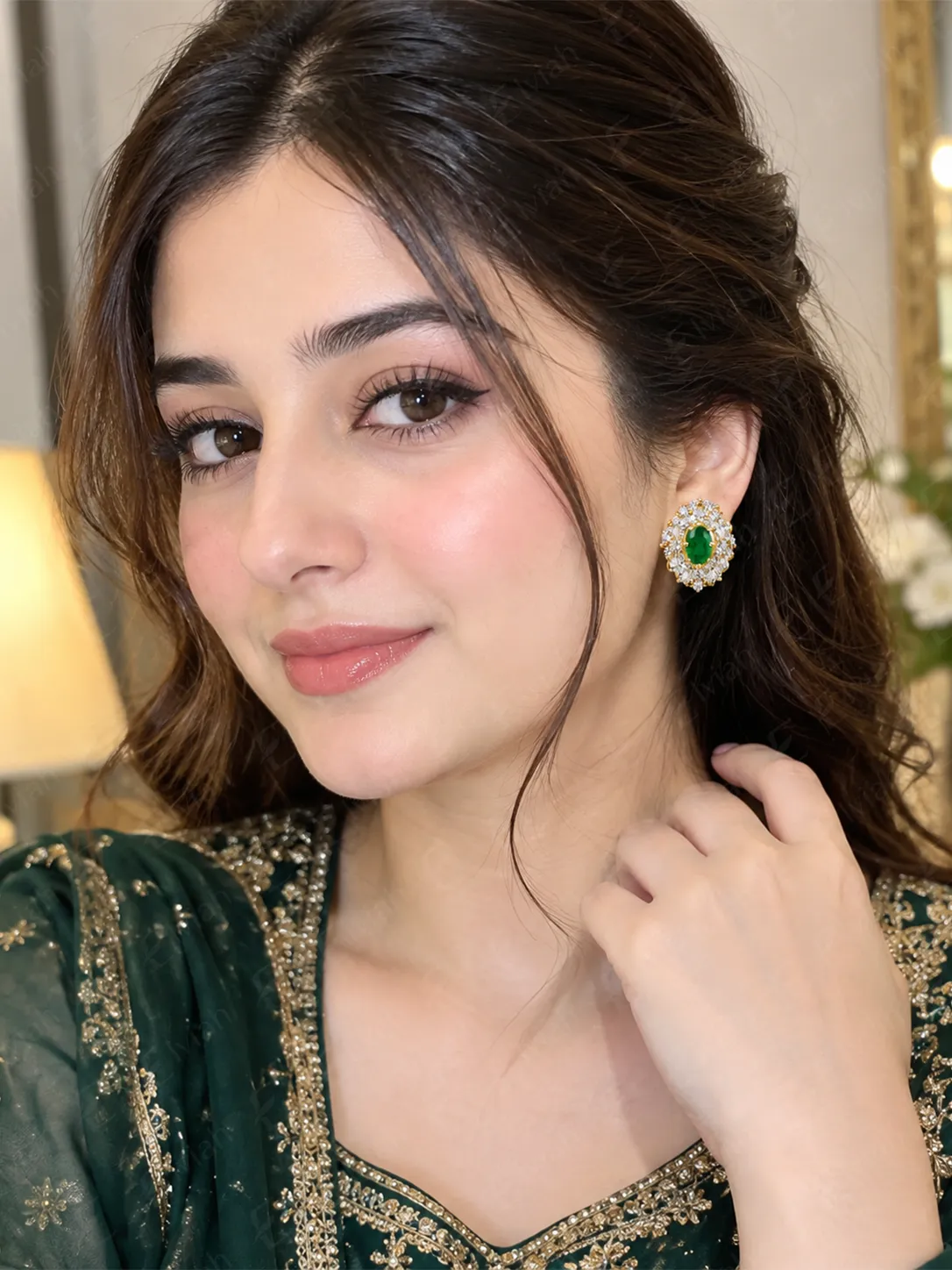 Emerald Royal Bloom Earrings (3)