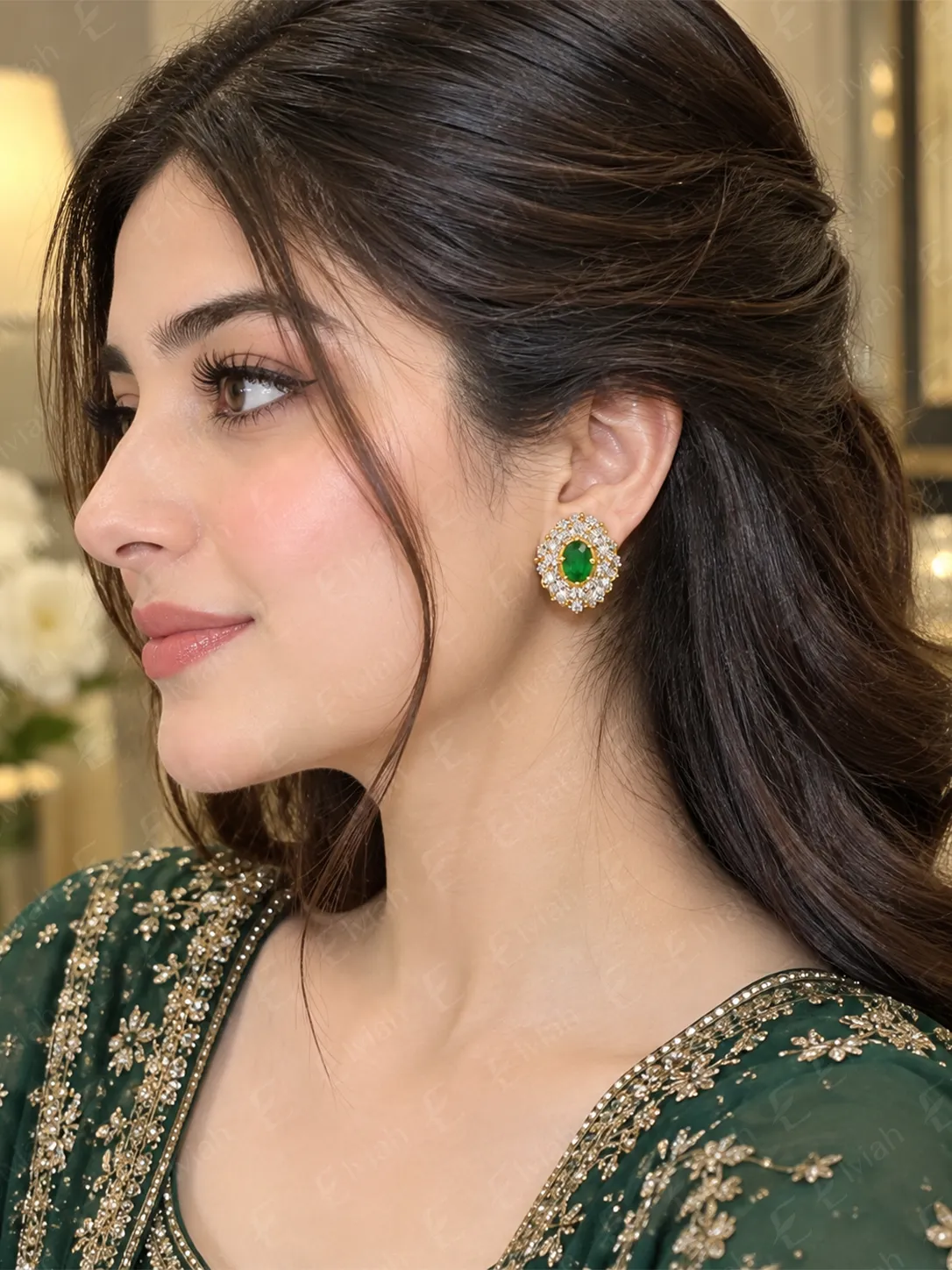 Emerald Royal Bloom Earrings (4)