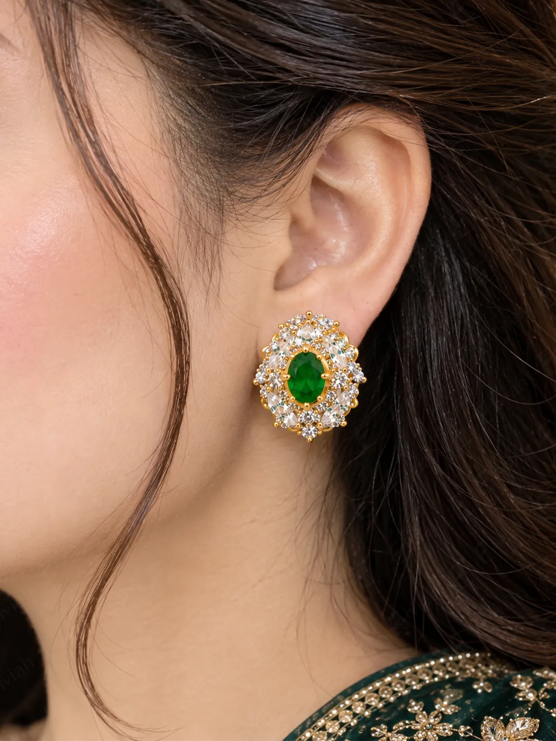 Emerald Royal Bloom Earrings (5)