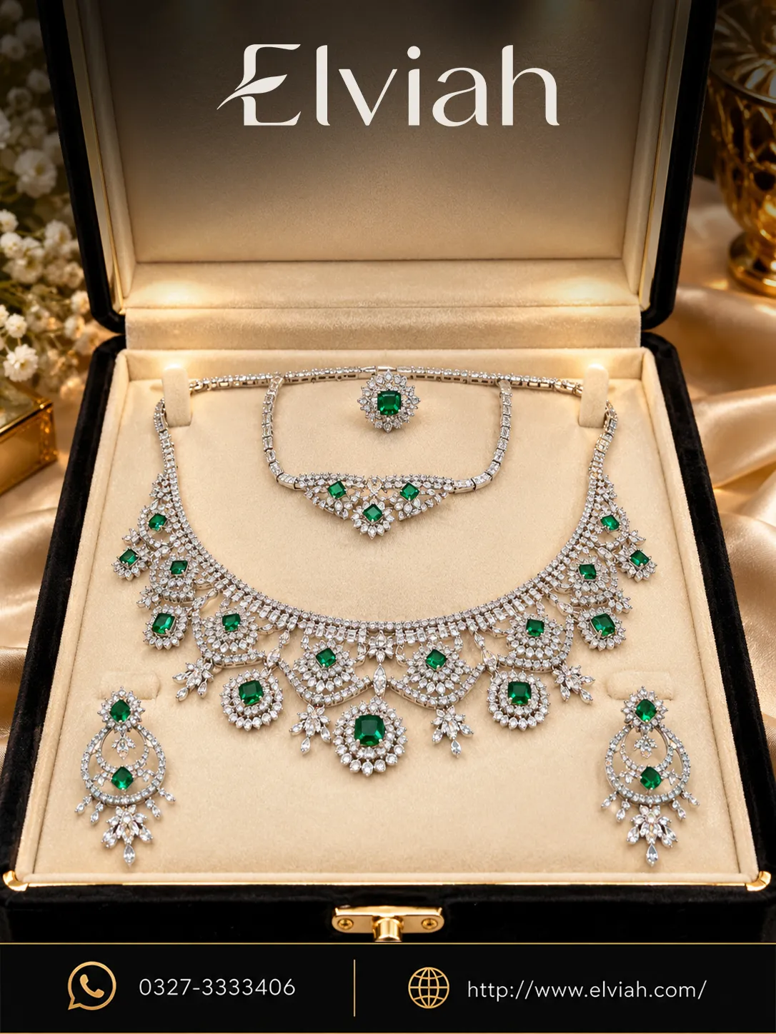 Emerald Royale Bridal Jewelry Set (1) Emerald Green Bridal Jewelry Set
