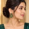 Emerald Teardrop Crystal Earrings (5)