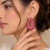 Fuchsia Crystal Teardrop Earrings (7)