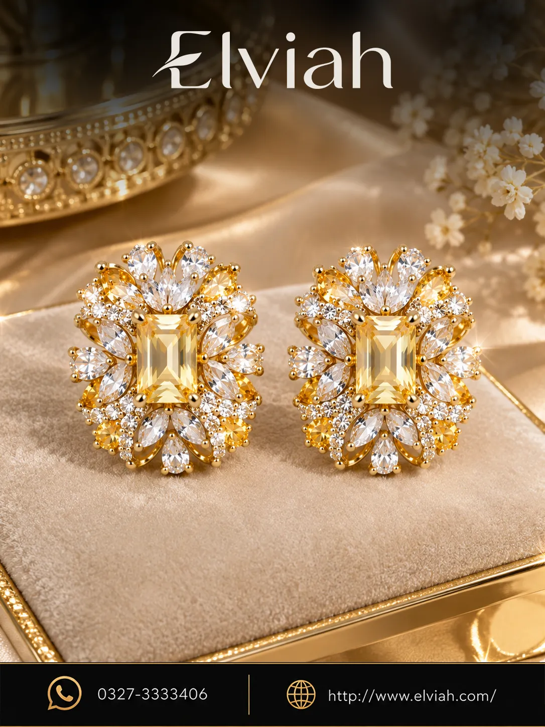 Golden Citrine Bloom Earrings (1)