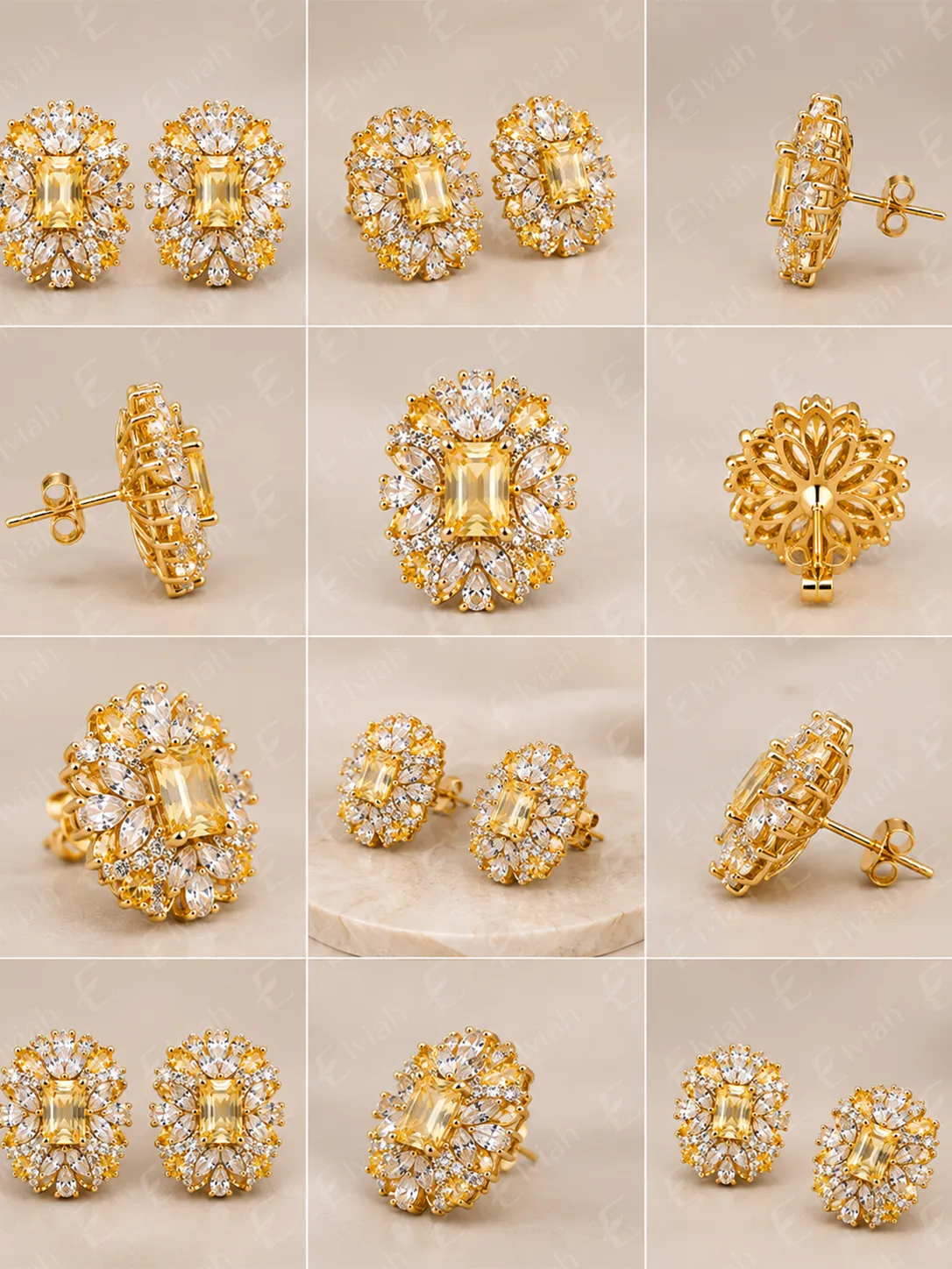 Golden Citrine Bloom Earrings (2)