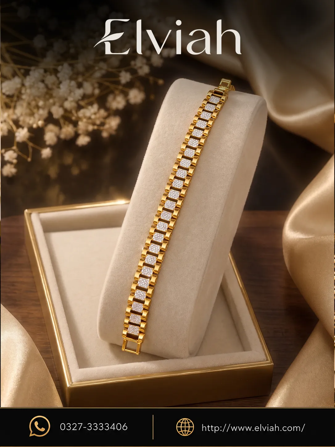 Golden Crystal Link Bracelet (1)