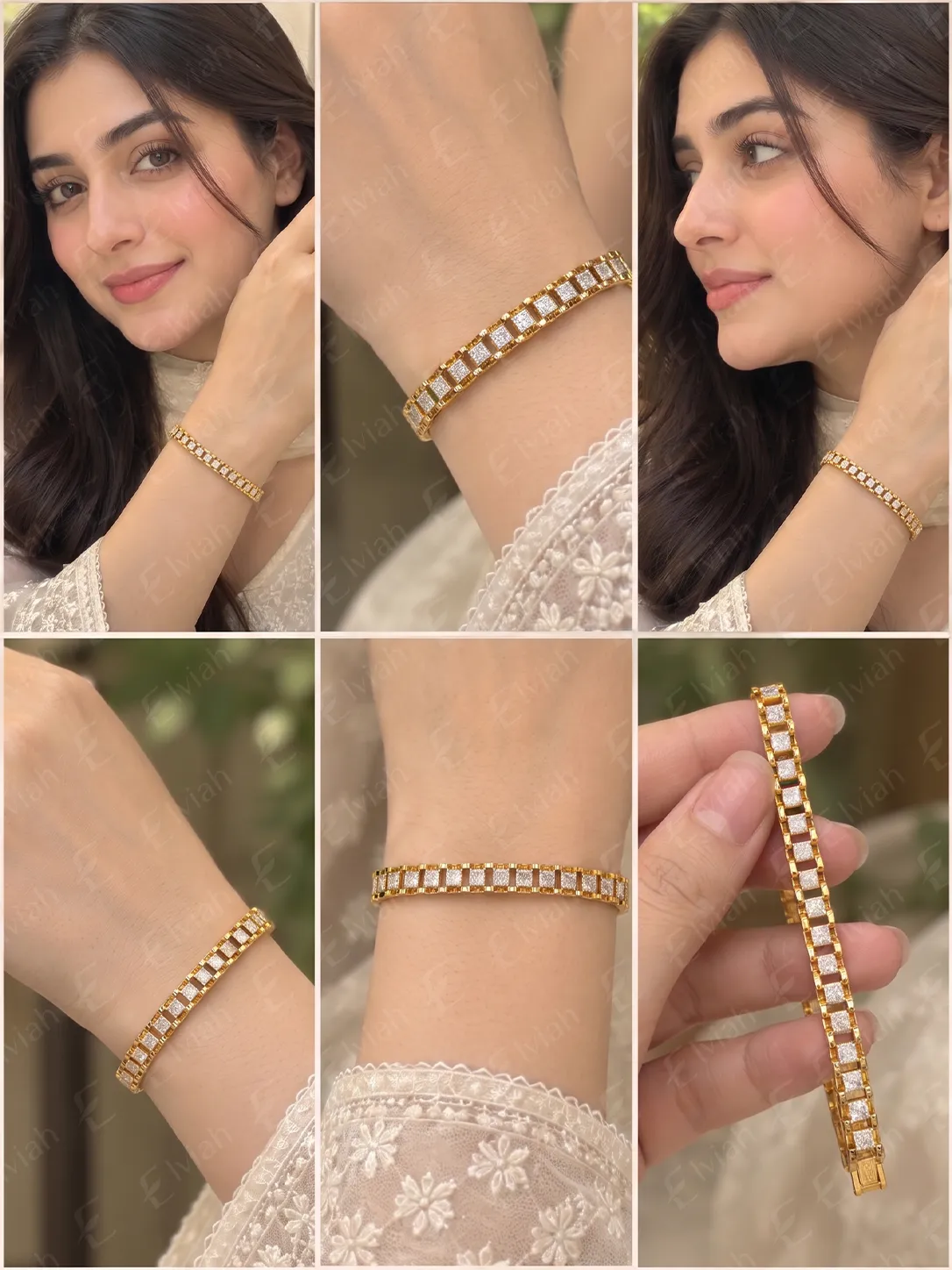 Golden Crystal Link Bracelet (4)