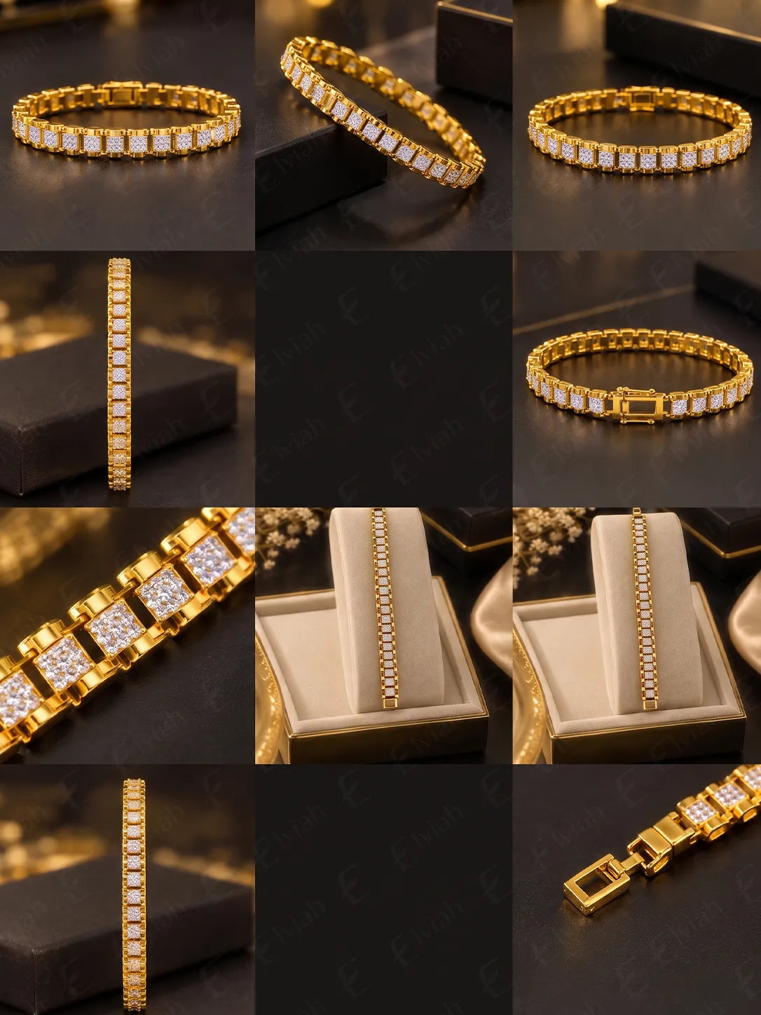 Golden Crystal Link Bracelet (5)
