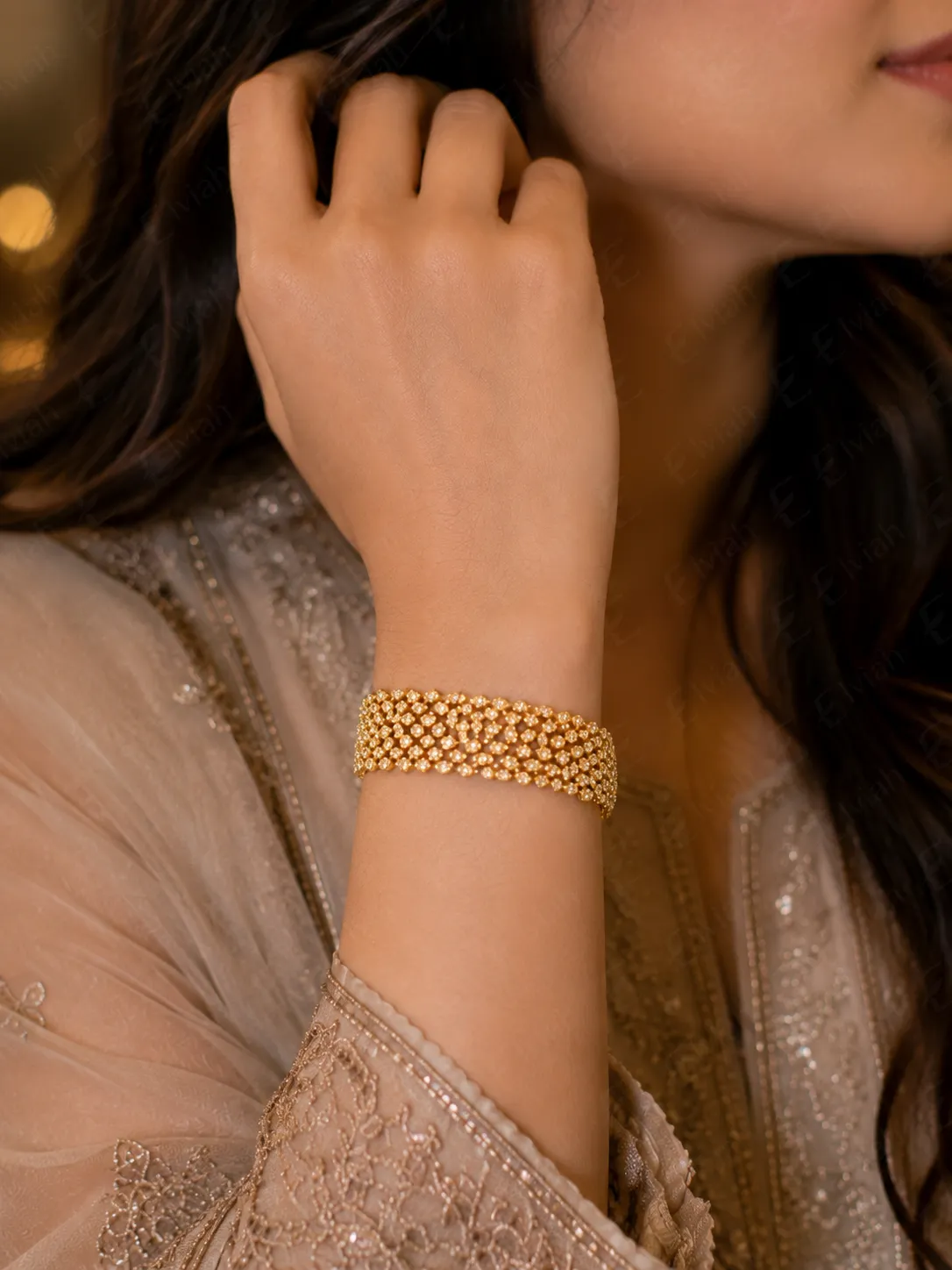 Golden Marquise Column Bracelet (5)