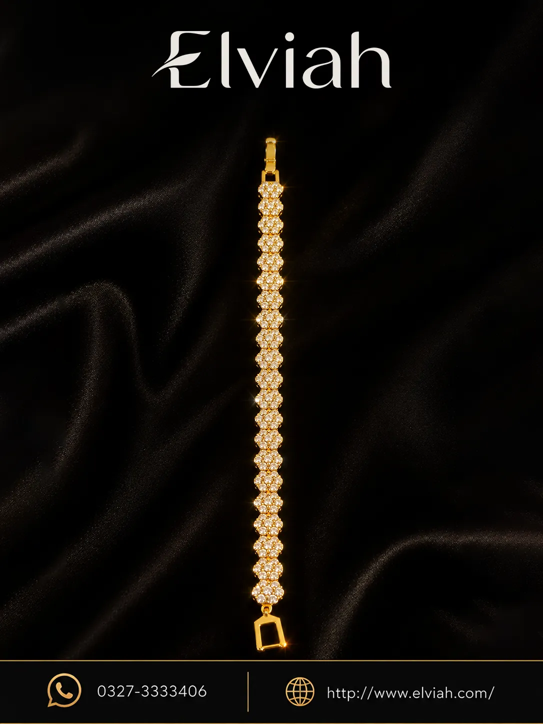 Gold Tone Crystal Petal Tennis Bracelet | Gold Tone Crystal Petal Tennis Bracelet | Elviah