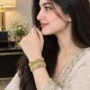 Noir Lattice Gold Bangles (4)