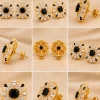 Onyx Noir Bloom Earrings (2)