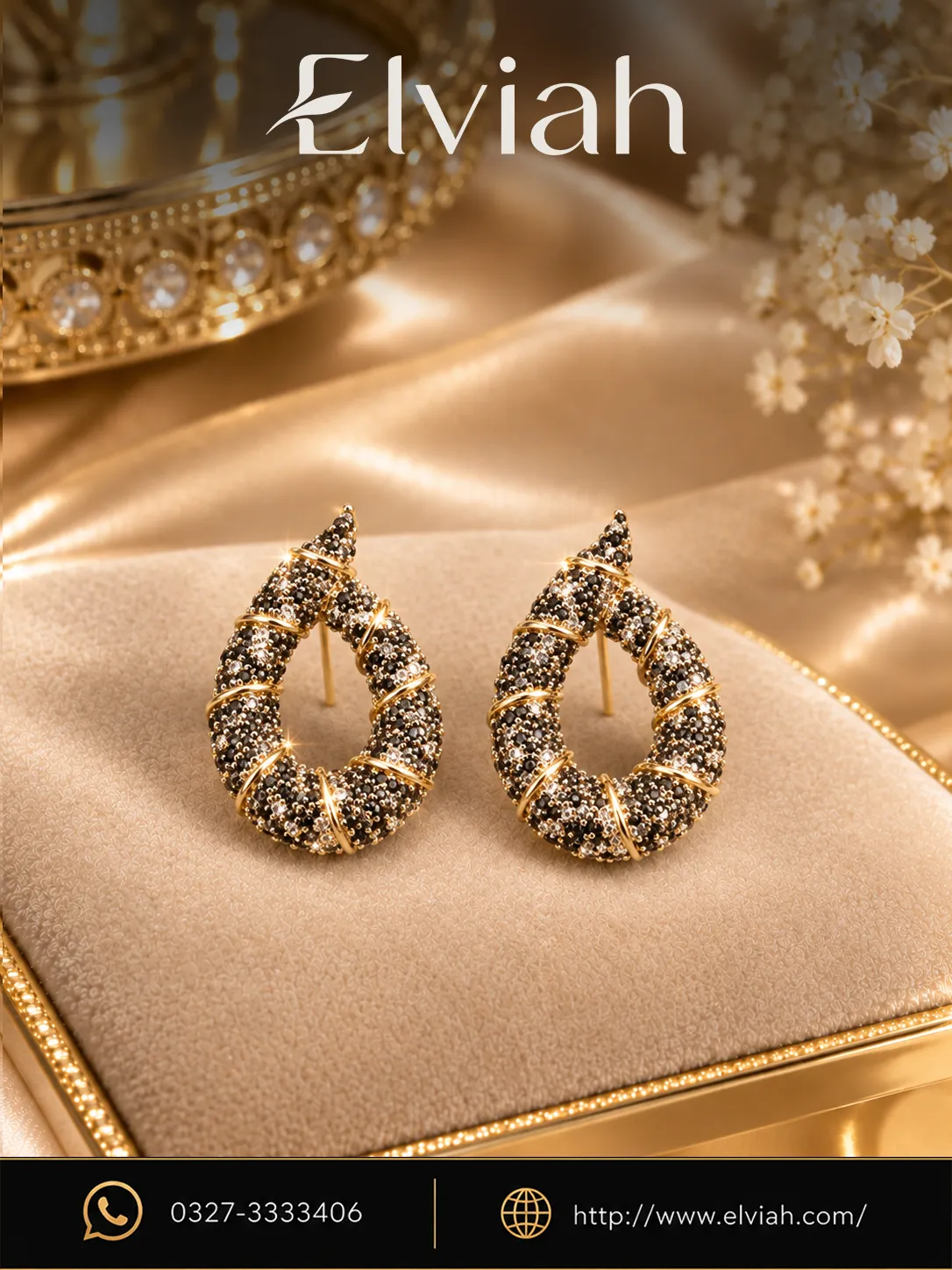 Onyx Teardrop Earrings (1)
