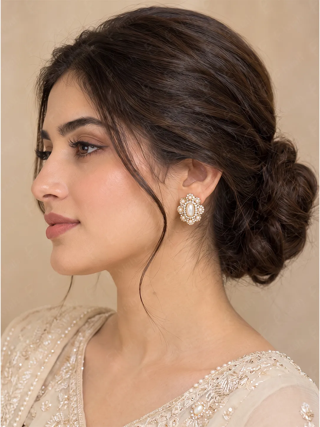 Pearl Blossom Crystal Stud Earrings (3)