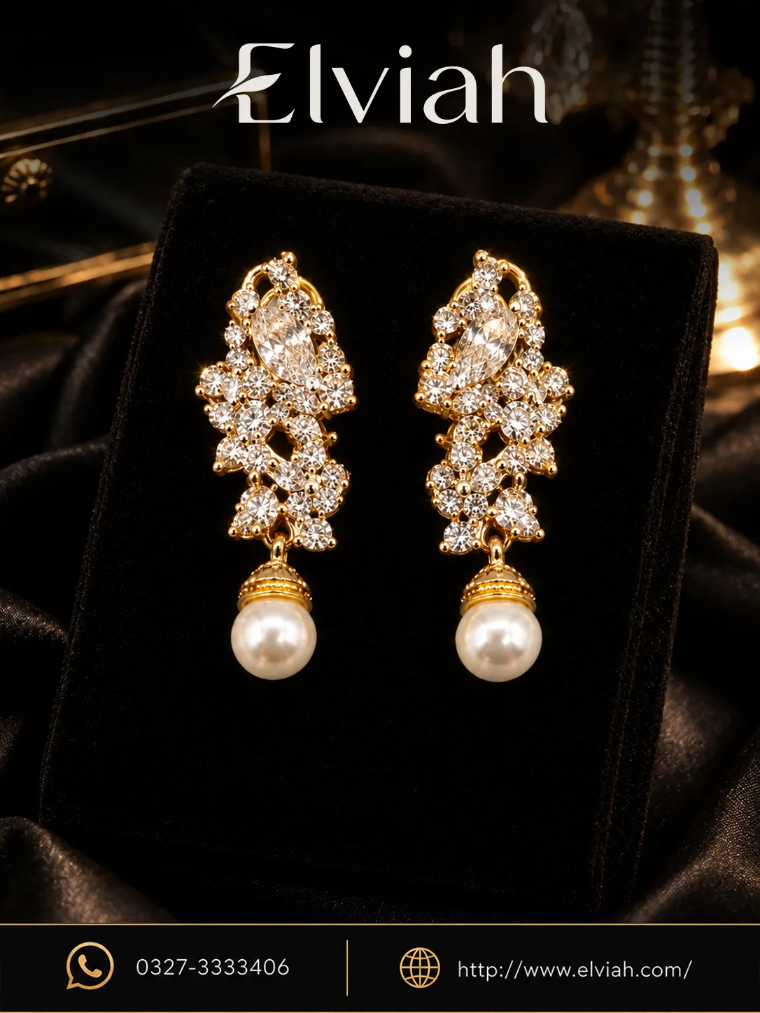 Pearl Crystal Drop Earrings
