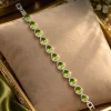 Peridot Teardrop Bracelet (1) Green Teardrop Crystal Bracelet