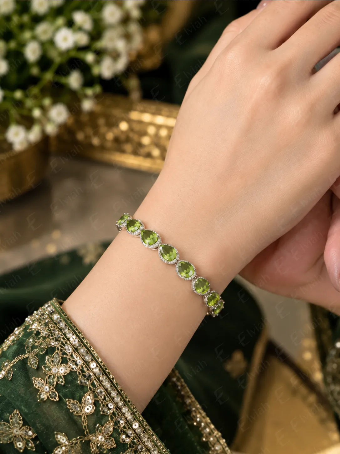 Peridot Teardrop Bracelet (3)