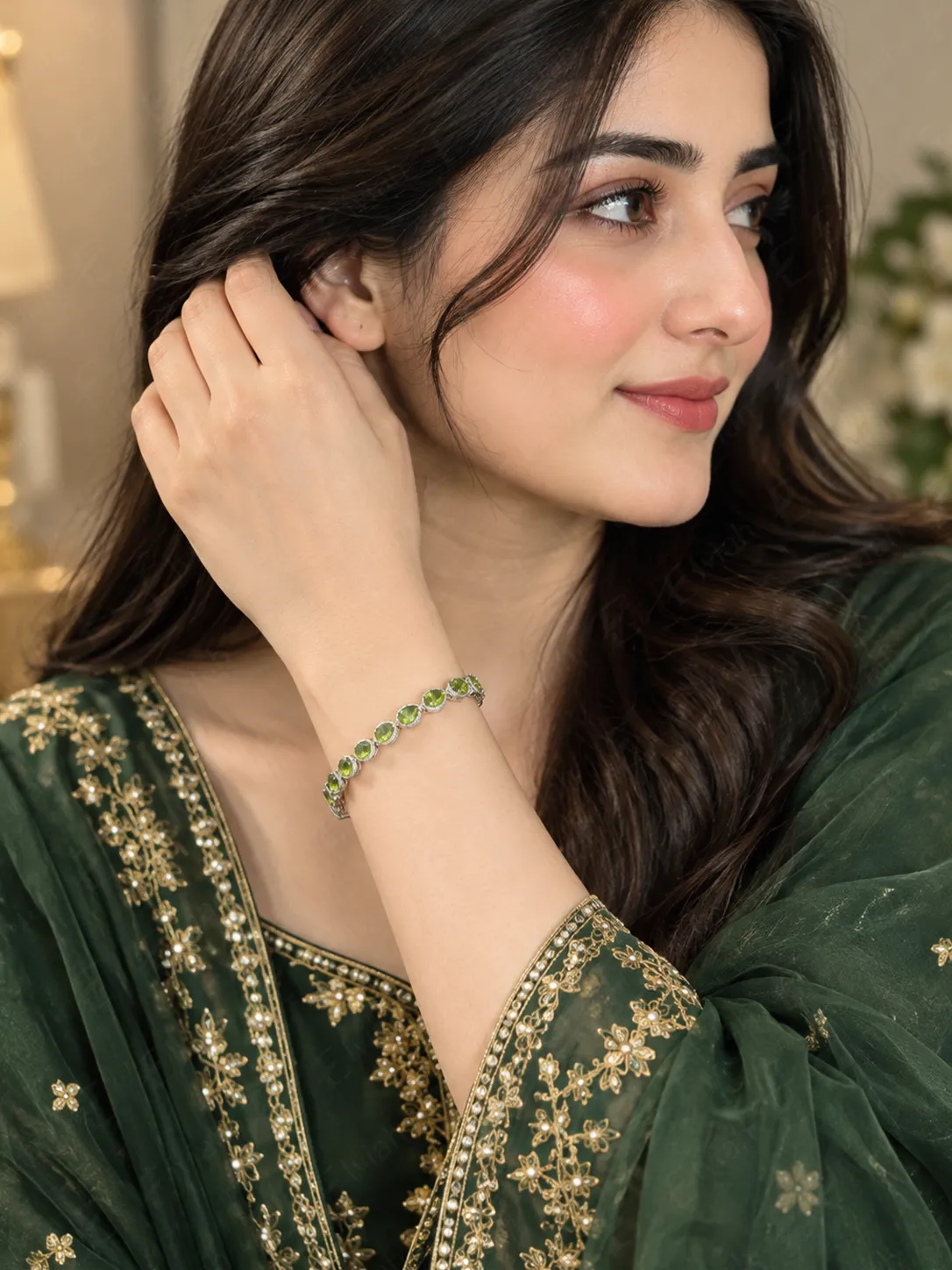 Peridot Teardrop Bracelet (5)