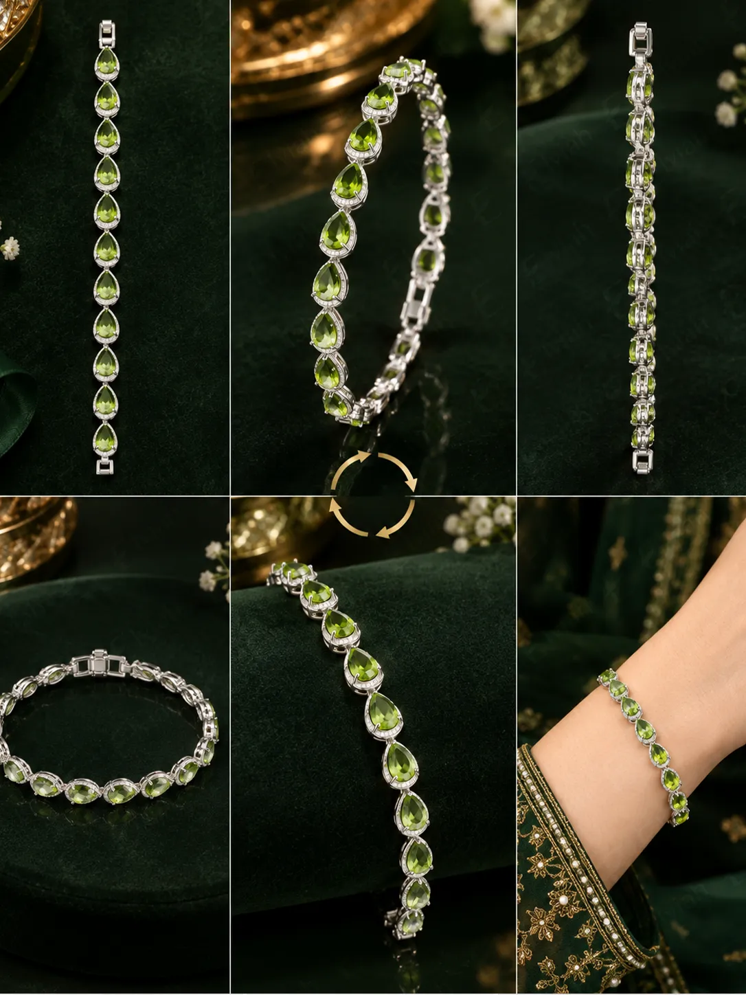 Peridot Teardrop Bracelet (6)