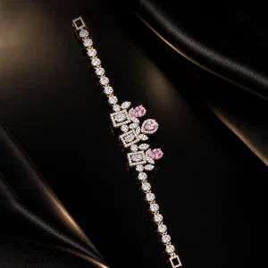 Pink Crystal Floral Bracelet