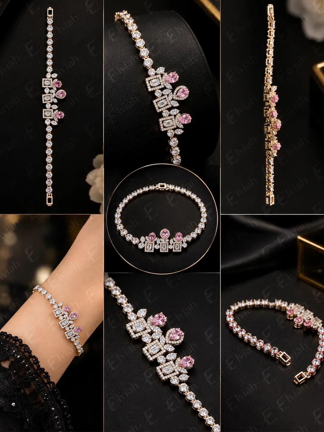 Rose Petal Crystal Bracelet (2)