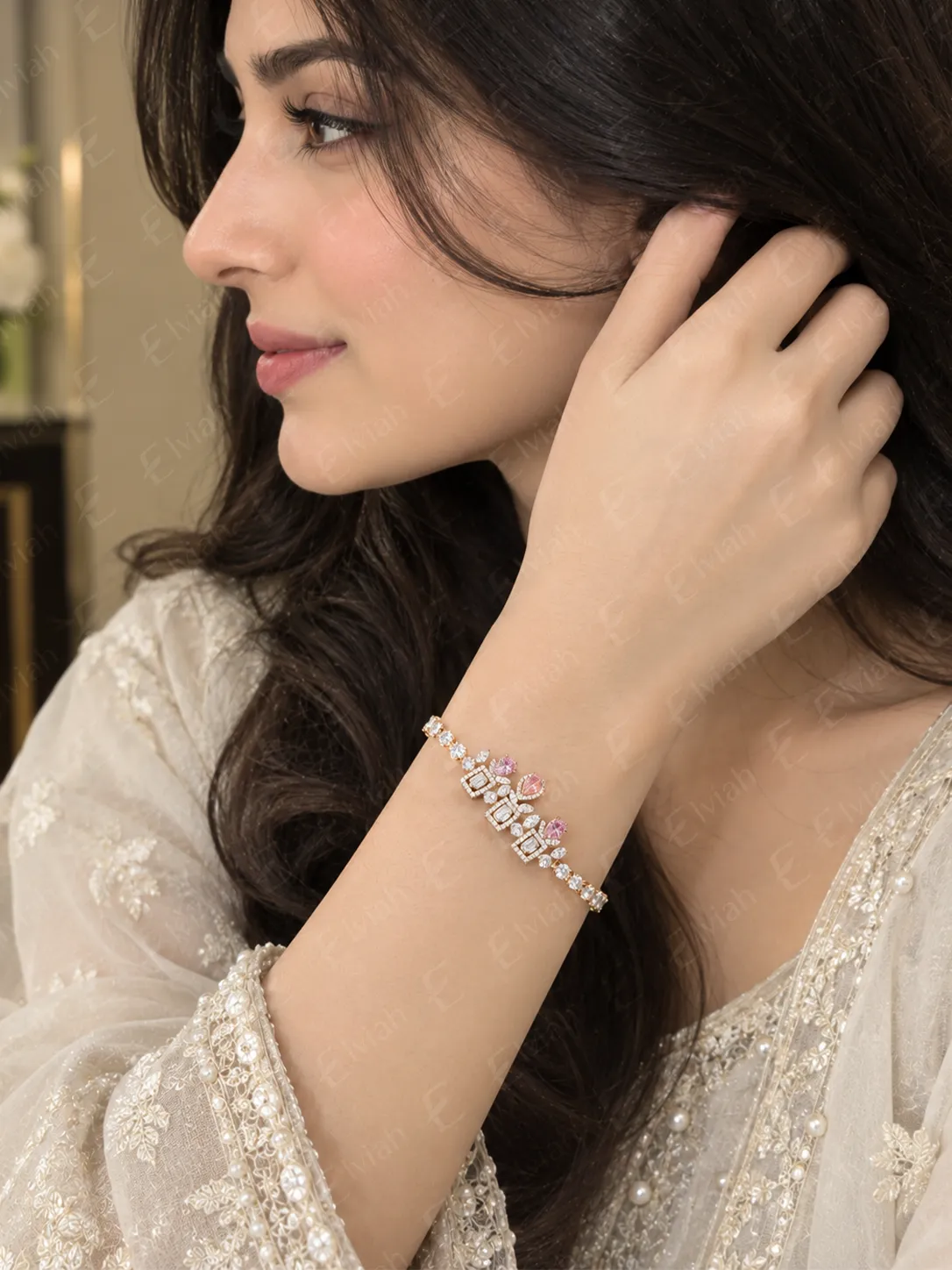 Rose Petal Crystal Bracelet (4)