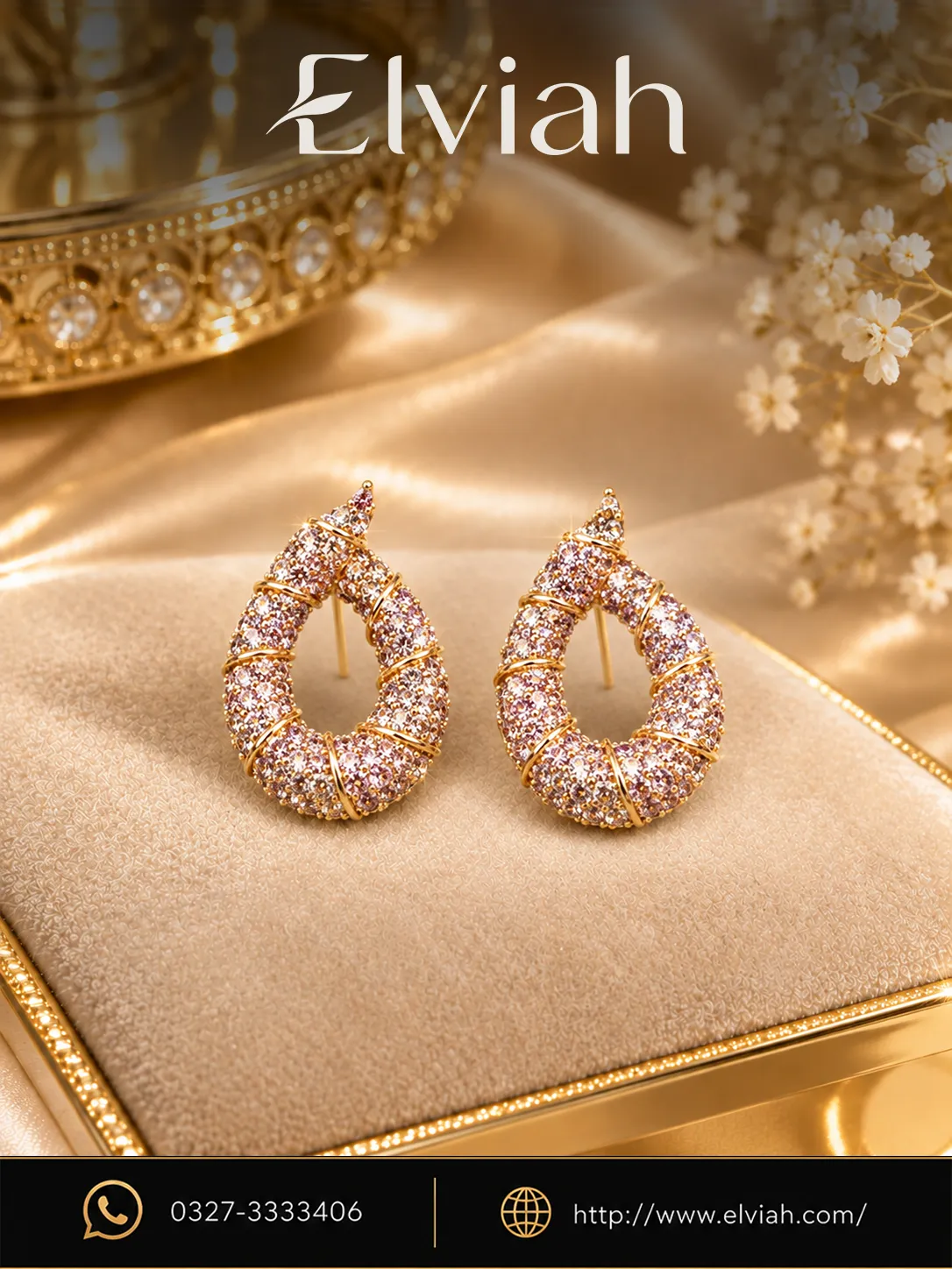 Rose Quartz Teardrop Earrings (1)