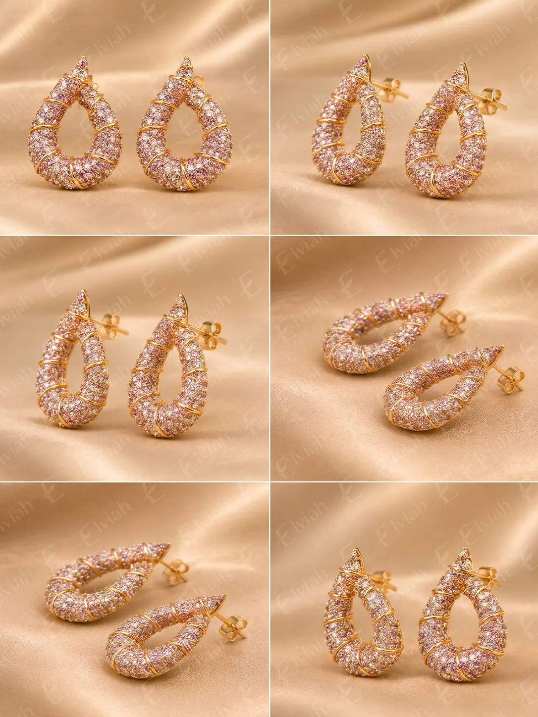 Rose Quartz Teardrop Earrings (2)