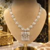 Royal Silver Filigree Pendant Necklace (1) Silver Crystal Filigree Pendant Necklace