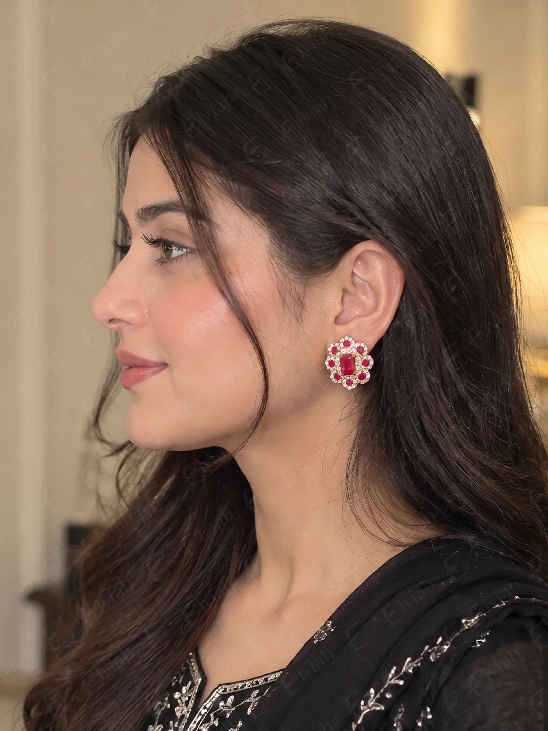 Ruby Blossom Stud Earrings (3)