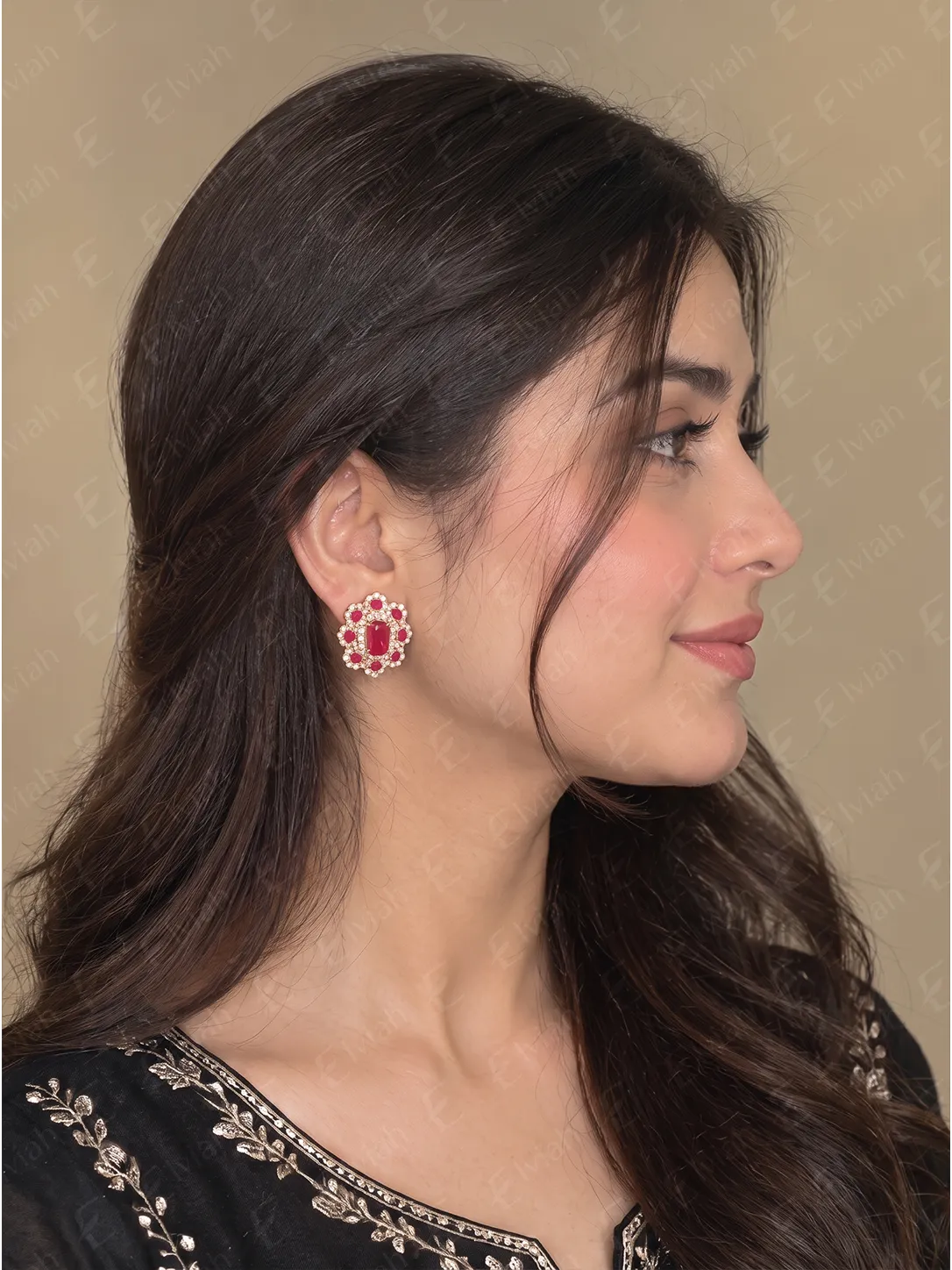 Ruby Blossom Stud Earrings (4)