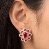 Ruby Blossom Stud Earrings (5)