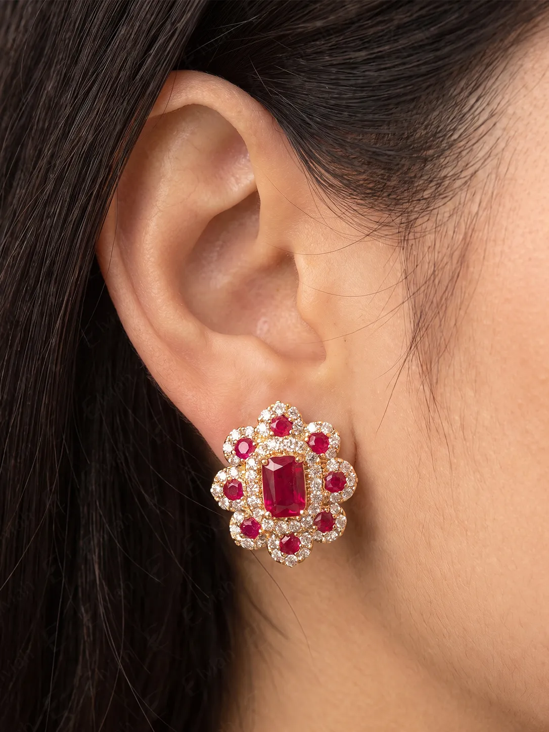 Ruby Blossom Stud Earrings (5)
