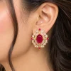 Ruby Oval Halo Earrings (5)