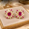 Ruby Petal Frame Earrings (1)