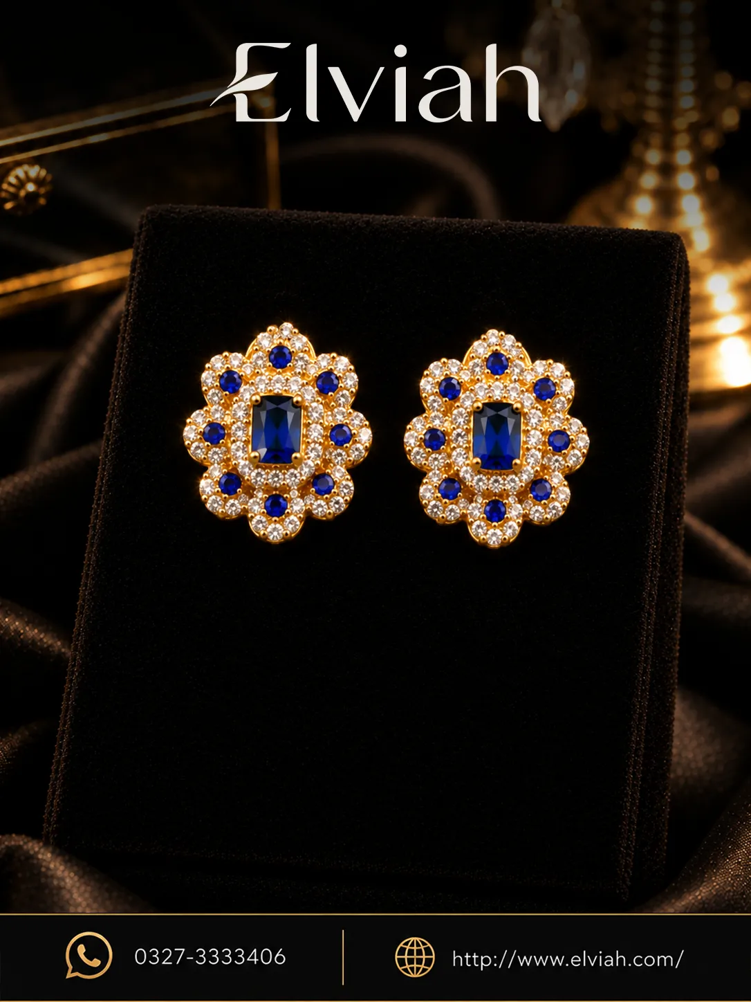 Sapphire Blossom Stud Earrings (1)